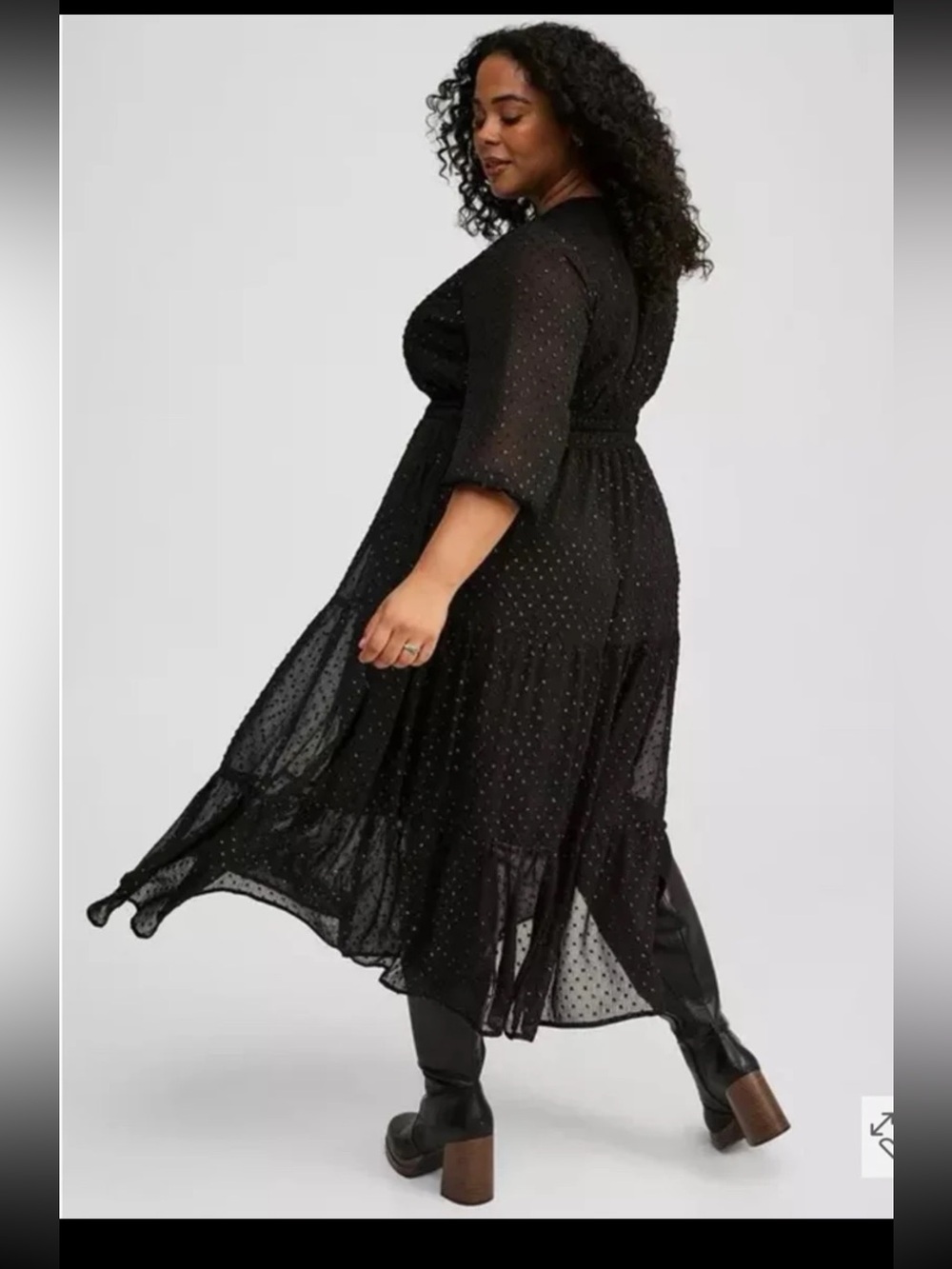 NWT TORRID Y-Neck Polka Dot Maxi Dress size 1 or 1XL - Picture 2 of 12